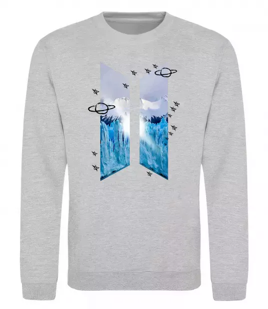 Свитшот BTS малюнок Серый меланж фото