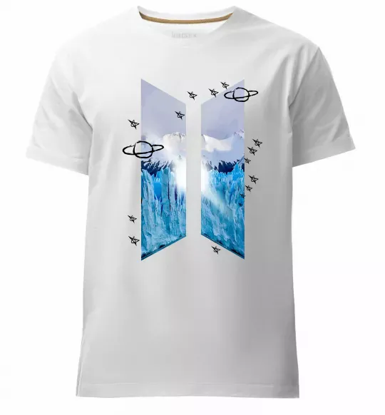 Чоловіча преміум футболка BTS малюнок Білий фото