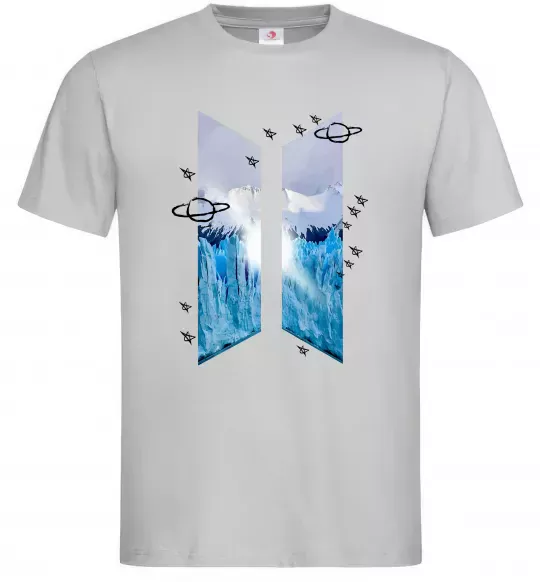 Мужская футболка BTS малюнок Серый фото