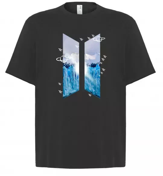 Футболка Оверсайз BTS малюнок Черный фото