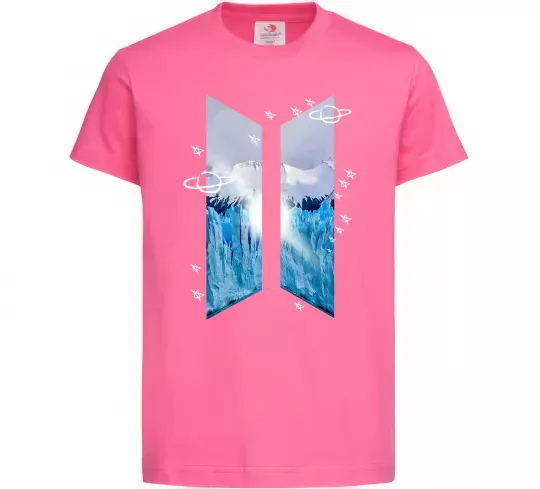 Детская футболка BTS малюнок Ярко-розовый фото