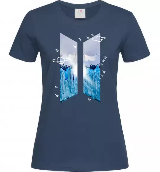 Жіноча футболка BTS малюнок Темно-синій фото