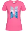 Жіноча футболка BTS малюнок Яскраво-рожевий фото