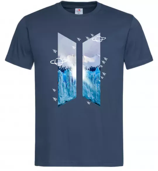 Мужская футболка BTS малюнок Темно-синий фото