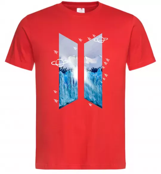 Мужская футболка BTS малюнок Красный фото