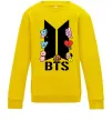Детский Свитшот BTS logo з намальованими тваринками Солнечно желтый фото