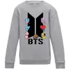 Детский Свитшот BTS logo з намальованими тваринками Серый меланж фото