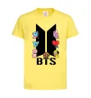 Детская футболка BTS logo з намальованими тваринками Лимонный фото