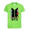 Детская футболка BTS logo з намальованими тваринками Лаймовый фото