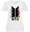 Женская футболка BTS logo з намальованими тваринками Белый фото