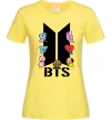 Женская футболка BTS logo з намальованими тваринками Лимонный фото