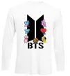 Лонгслив BTS logo з намальованими тваринками Белый фото