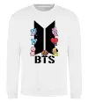 Свитшот BTS logo з намальованими тваринками Белый фото