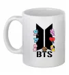 Чашка керамическая BTS logo з намальованими тваринками Белый фото