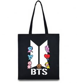 Эко-сумка BTS logo з намальованими тваринками