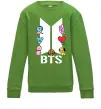 Детский Свитшот BTS logo з намальованими тваринками Лаймовый фото