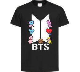 Детская футболка BTS logo з намальованими тваринками