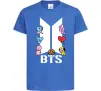 Детская футболка BTS logo з намальованими тваринками Ярко-синий фото