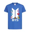 Детская футболка BTS logo з намальованими тваринками Ярко-синий фото