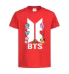 Детская футболка BTS logo з намальованими тваринками Красный фото