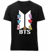 Мужская премиум футболка BTS logo з намальованими тваринками Черный фото
