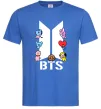 Мужская футболка BTS logo з намальованими тваринками Ярко-синий фото