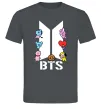 Мужская футболка BTS logo з намальованими тваринками Графит фото