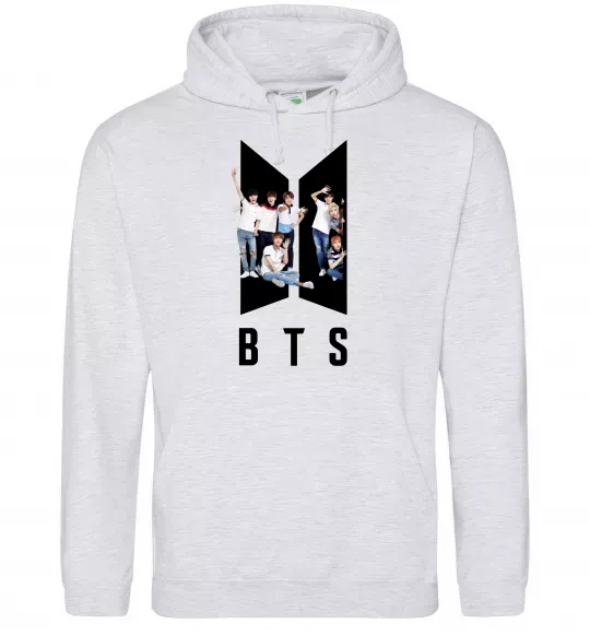 Женская толстовка (худи) Фото BTS Серый меланж фото
