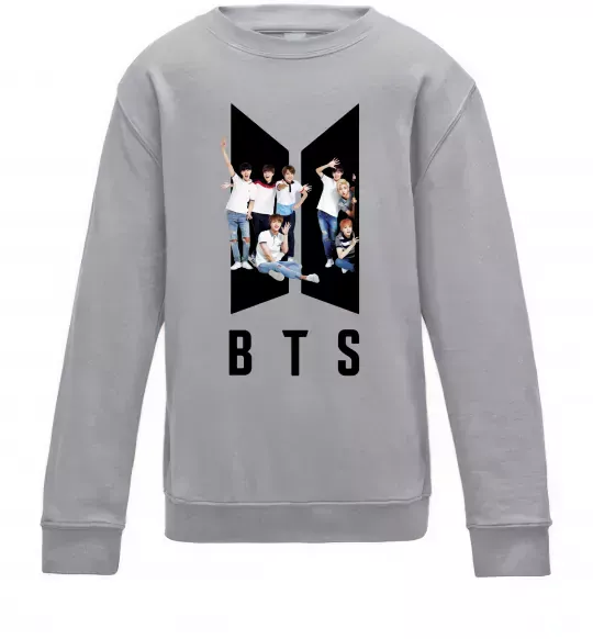 Детский Свитшот Фото BTS Серый меланж фото