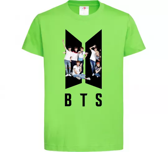 Дитяча футболка Фото BTS Лаймовий фото