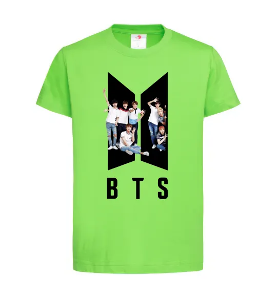Дитяча футболка Фото BTS Лаймовий фото