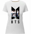 Жіноча преміум футболка Фото BTS Білий фото