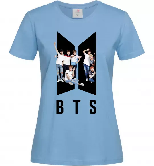 Жіноча футболка Фото BTS Блакитний фото