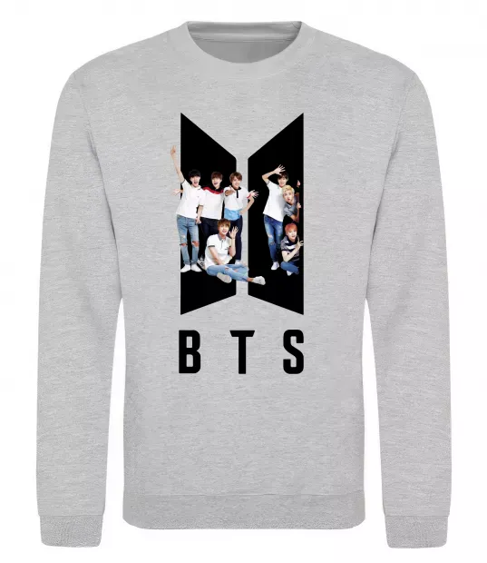 Свитшот Фото BTS Серый меланж фото