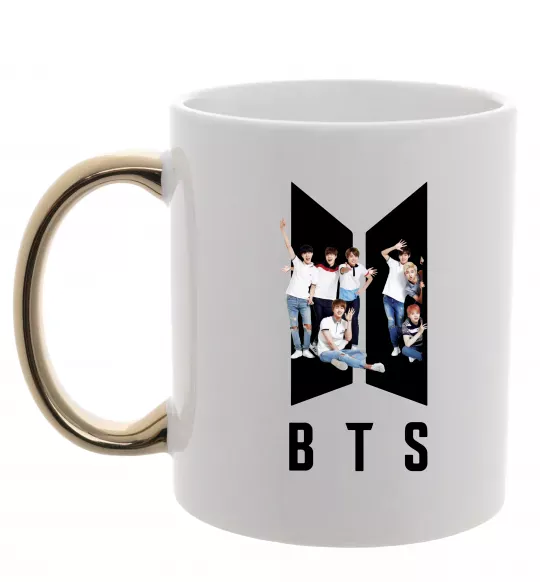 Чашка з кольоровою ручкою Фото BTS Золото фото