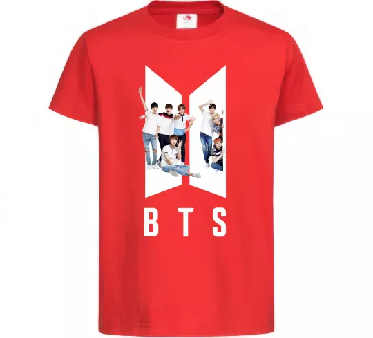 Дитяча футболка Фото BTS Червоний фото