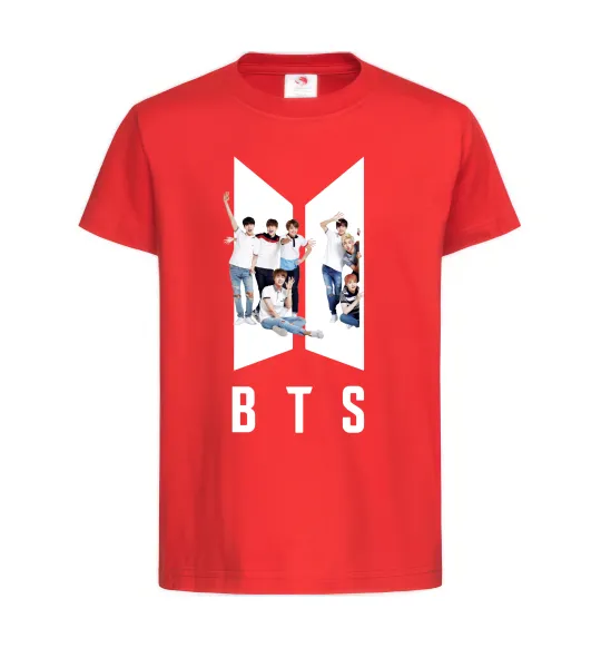 Дитяча футболка Фото BTS Червоний фото