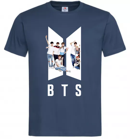 Мужская футболка Фото BTS Темно-синий фото
