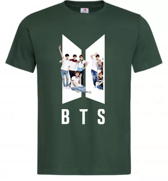 Мужская футболка Фото BTS Темно-зеленый фото