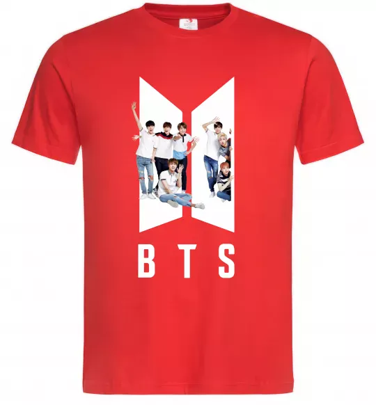 Мужская футболка Фото BTS Красный фото
