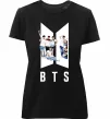 Жіноча преміум футболка Фото BTS Чорний фото