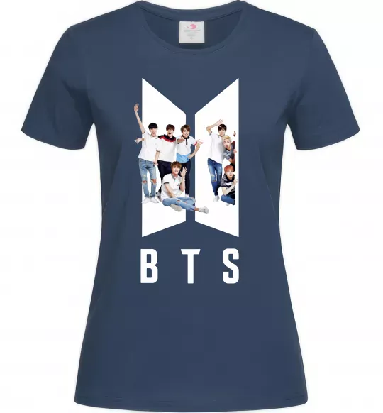 Жіноча футболка Фото BTS Темно-синій фото
