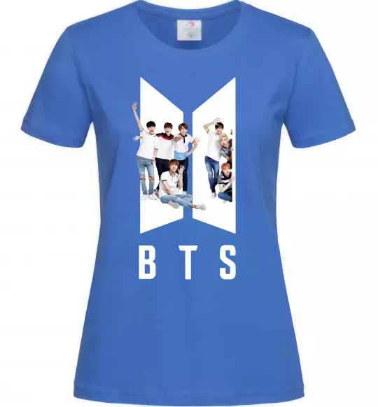 Жіноча футболка Фото BTS Яскраво-синій фото