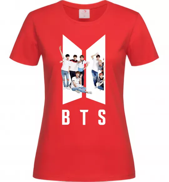 Жіноча футболка Фото BTS Червоний фото