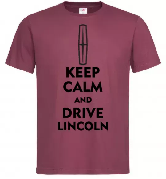 Чоловіча футболка Drive Lincoln, колір - бордовий, розмір - XL Бордовий фото