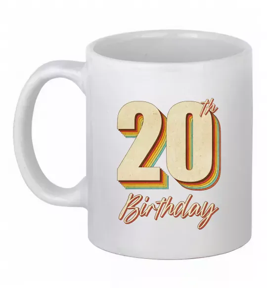 Чашка керамічна 20th Birthday Білий фото