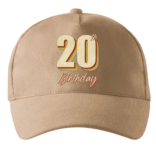 Кепка 20th Birthday Песочный фото