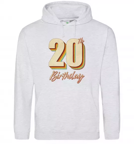 Женская толстовка (худи) 20th Birthday Серый меланж фото
