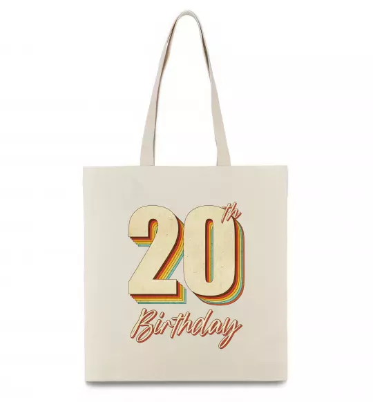 Еко-сумка 20th Birthday Бежевий фото