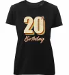 Жіноча преміум футболка 20th Birthday Чорний фото